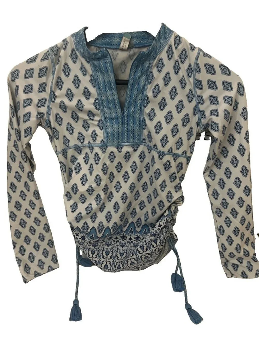 Kids Cabana Life | Stylish Blue Rashguard with Tassels | Girls Size 10.      C